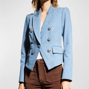 Veronica Beard Cooke Denim Double-Breasted Dickey Jacket size 10